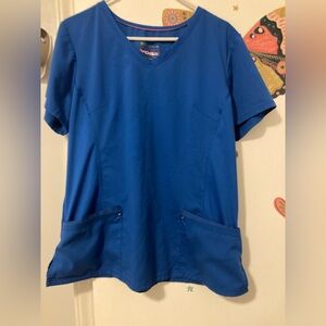 Healing Hands Purple Label Yoga Scrub Top in Blue